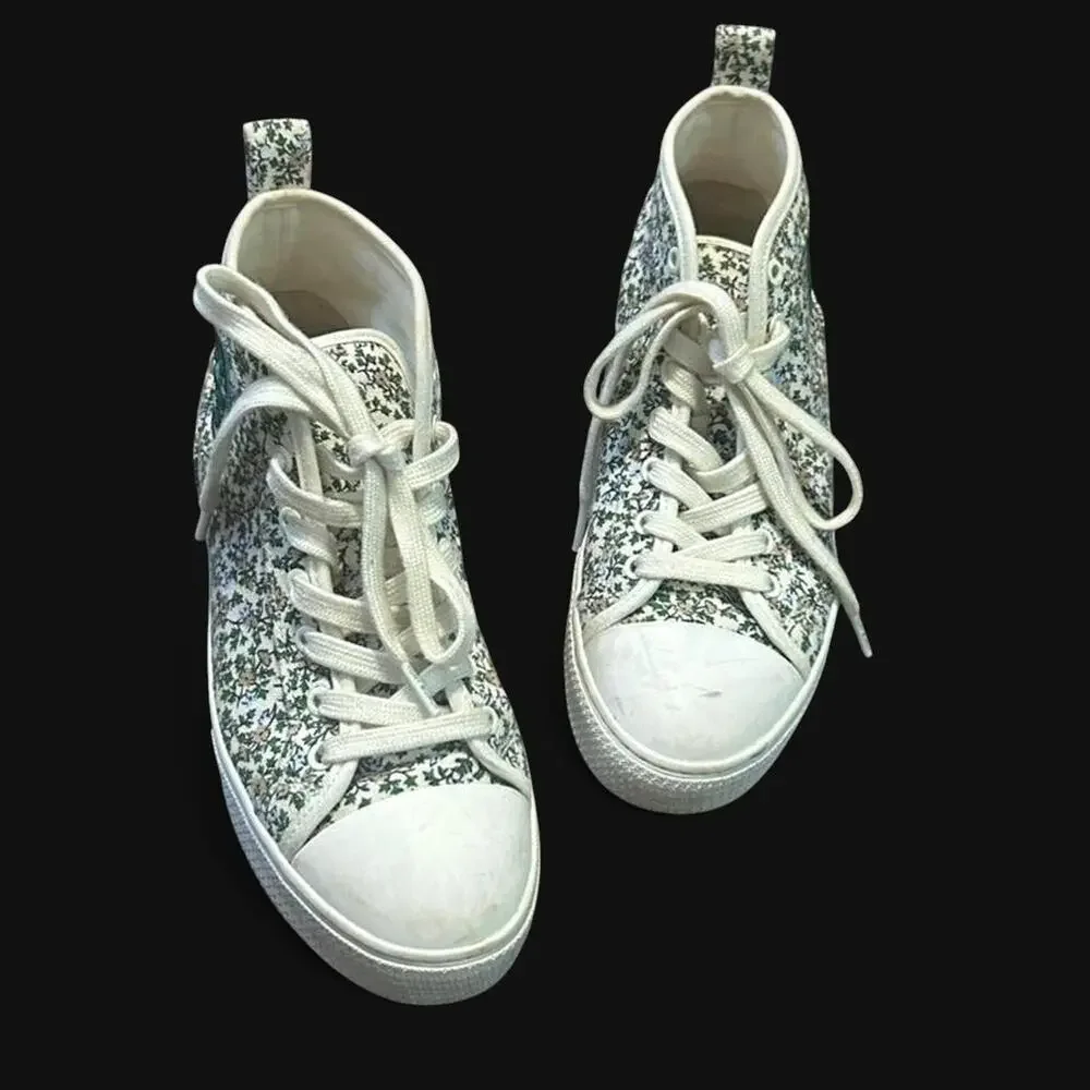 Tory burch floral metallic high top